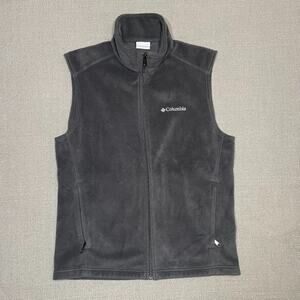 Columbia Men's Full Zip Fleece Vest Steens Mountain Jacket Size M Gray Charcoal